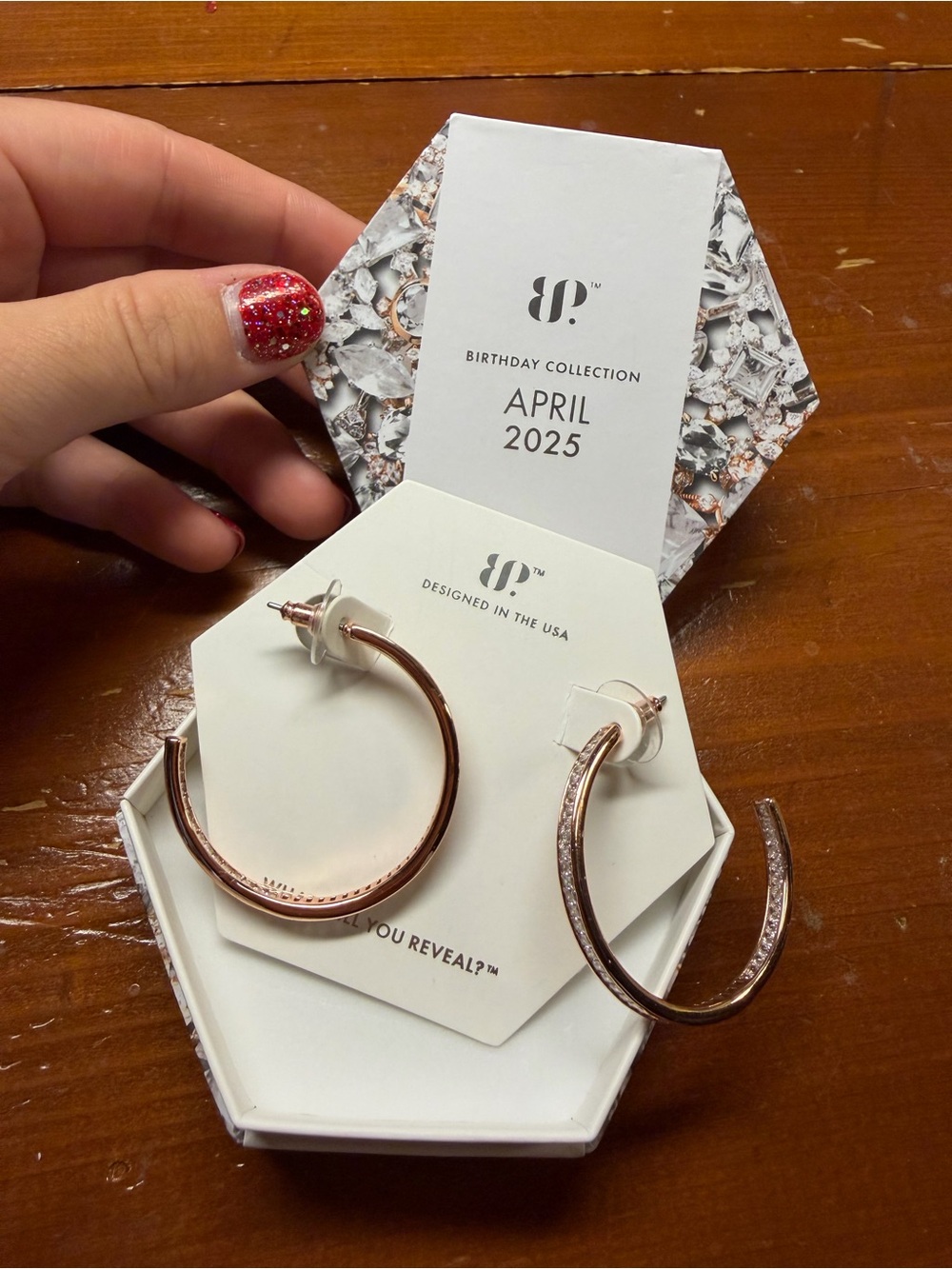 Bomb Party April 2025 Rose Gold Hoop Earrings